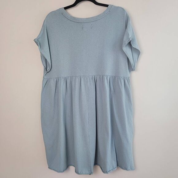 NWT Urban Outfitters medium blue babydoll top tunic dress with pockets boho - Picture 2 of 10
